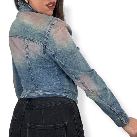 90's MISS SIXTY ITALY fitted pink wash denim jacket - Picture 3 of 16